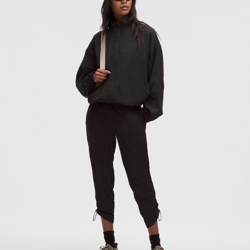 Lululemon Dance Studio Crop Pants MR Black Swift Fabric Drawstring Waist - Picture 2 of 11